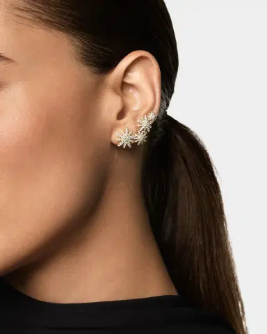 David Yurman Starburst Full Pave Climber Earrings with Diamonds in 18K Gold, 26mm | Thumbnail 2 David Yurman Starburst Full Pave Climber Earrings with Diamonds in 18K Gold, 26mm | Thumbnail 2
