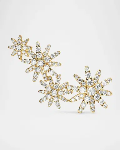 David Yurman Starburst Full Pave Climber Earrings with Diamonds in 18K Gold, 26mm | Thumbnail 4 David Yurman Starburst Full Pave Climber Earrings with Diamonds in 18K Gold, 26mm | Thumbnail 4