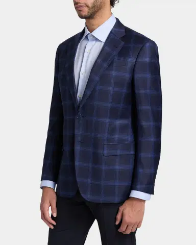 Emporio Armani Men's Wool Plaid Single-Breasted Sport Coat | Thumbnail 5 Emporio Armani Men's Wool Plaid Single-Breasted Sport Coat | Thumbnail 5