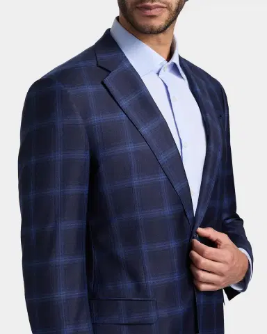 Emporio Armani Men's Wool Plaid Single-Breasted Sport Coat | Thumbnail 6 Emporio Armani Men's Wool Plaid Single-Breasted Sport Coat | Thumbnail 6