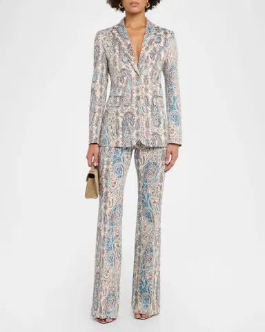 Etro Paisley Jacquard Bootcut-Leg Pants | Thumbnail 2 Etro Paisley Jacquard Bootcut-Leg Pants | Thumbnail 2