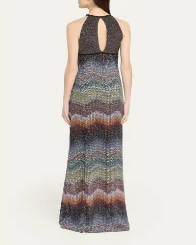 Missoni Sequin Wefted Loom Knit Halterneck Gown | Thumbnail 3 Missoni Sequin Wefted Loom Knit Halterneck Gown | Thumbnail 3