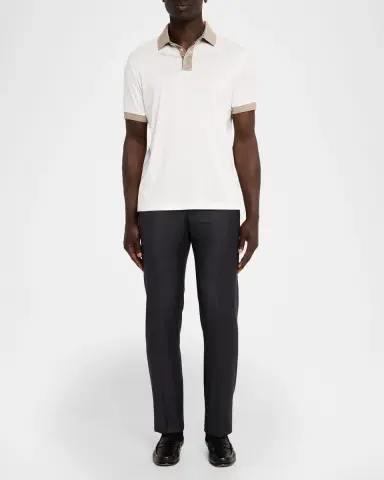Emporio Armani Men 's Lyocell and Cotton Contrast-Trim Polo Shirt | Thumbnail 2 Emporio Armani Men 's Lyocell and Cotton Contrast-Trim Polo Shirt | Thumbnail 2