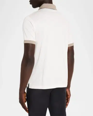 Emporio Armani Men 's Lyocell and Cotton Contrast-Trim Polo Shirt | Thumbnail 3 Emporio Armani Men 's Lyocell and Cotton Contrast-Trim Polo Shirt | Thumbnail 3