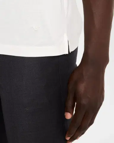 Emporio Armani Men 's Lyocell and Cotton Contrast-Trim Polo Shirt | Thumbnail 6 Emporio Armani Men 's Lyocell and Cotton Contrast-Trim Polo Shirt | Thumbnail 6
