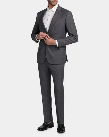 Emporio Armani Men's Wool Micro-Print Two-Piece Suit | Thumbnail 2 Emporio Armani Men's Wool Micro-Print Two-Piece Suit | Thumbnail 2