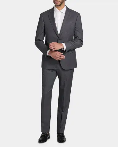 Emporio Armani Men's Wool Micro-Print Two-Piece Suit | Thumbnail 4 Emporio Armani Men's Wool Micro-Print Two-Piece Suit | Thumbnail 4