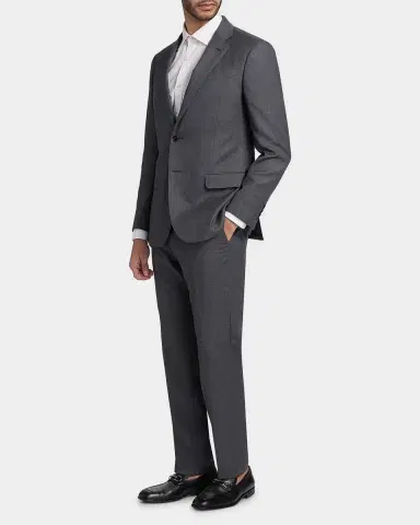 Emporio Armani Men's Wool Micro-Print Two-Piece Suit | Thumbnail 5 Emporio Armani Men's Wool Micro-Print Two-Piece Suit | Thumbnail 5