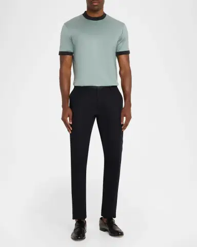 Emporio Armani Men's Lyocell and Cotton Contrast-Trim Crewneck T-Shirt | Thumbnail 2 Emporio Armani Men's Lyocell and Cotton Contrast-Trim Crewneck T-Shirt | Thumbnail 2