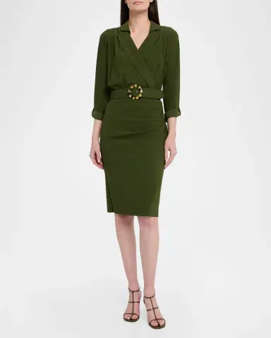 Chiara Boni La Petite Robe Minao Belted Faux-Wrap Dress | Thumbnail 2 Chiara Boni La Petite Robe Minao Belted Faux-Wrap Dress | Thumbnail 2