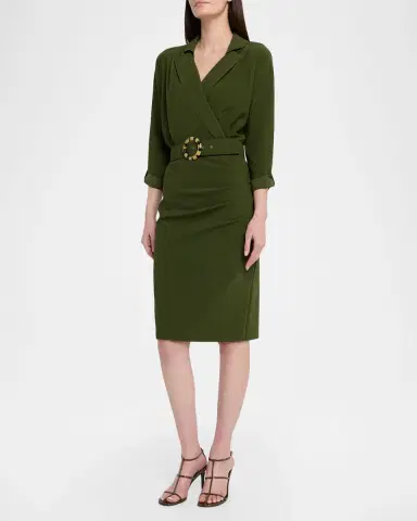 Chiara Boni La Petite Robe Minao Belted Faux-Wrap Dress | Thumbnail 4 Chiara Boni La Petite Robe Minao Belted Faux-Wrap Dress | Thumbnail 4