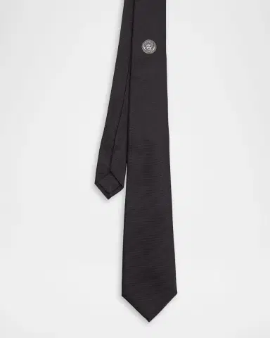 Versace Men's Embroidered Medusa Silk Tie | Thumbnail 2 Versace Men's Embroidered Medusa Silk Tie | Thumbnail 2