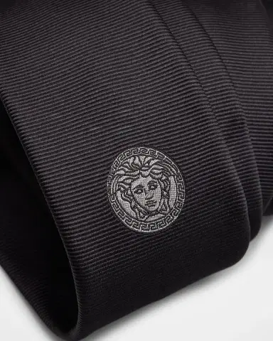Versace Men's Embroidered Medusa Silk Tie | Thumbnail 3 Versace Men's Embroidered Medusa Silk Tie | Thumbnail 3