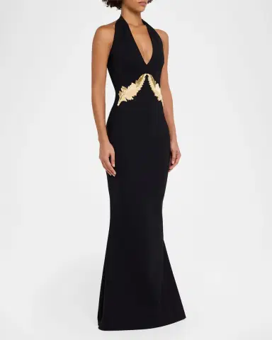 Chiara Boni La Petite Robe Yanar Beaded Mermaid Halter Gown | Thumbnail 14 Chiara Boni La Petite Robe Yanar Beaded Mermaid Halter Gown | Thumbnail 14