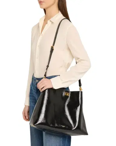 Dolce & Gabbana Vittoria Glossy Leather Crossbody Bag | Thumbnail 1 Dolce & Gabbana Vittoria Glossy Leather Crossbody Bag | Thumbnail 1