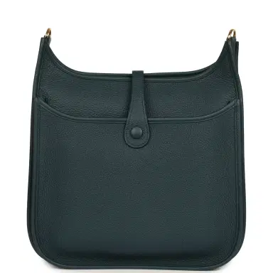 HERMÈS Hermes Evelyne III PM Vert Cypress Clemence Gold Hardware | Thumbnail 4 HERMÈS Hermes Evelyne III PM Vert Cypress Clemence Gold Hardware | Thumbnail 4