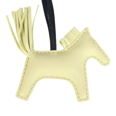 HERMÈS Hermes Rodeo Robeo Coeur Charm PM Jaune Milton, Bleu Nuit and Bleu Tie Milo Lambskin | Thumbnail 5 HERMÈS Hermes Rodeo Robeo Coeur Charm PM Jaune Milton, Bleu Nuit and Bleu Tie Milo Lambskin | Thumbnail 5