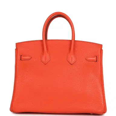 HERMÈS Pre-owned Hermes Birkin 25 Orange Poppy Togo Gold Hardware | Thumbnail 4 HERMÈS Pre-owned Hermes Birkin 25 Orange Poppy Togo Gold Hardware | Thumbnail 4