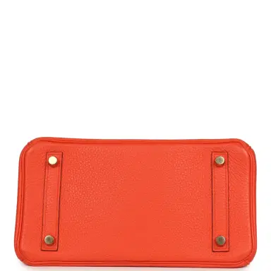 HERMÈS Pre-owned Hermes Birkin 25 Orange Poppy Togo Gold Hardware | Thumbnail 6 HERMÈS Pre-owned Hermes Birkin 25 Orange Poppy Togo Gold Hardware | Thumbnail 6