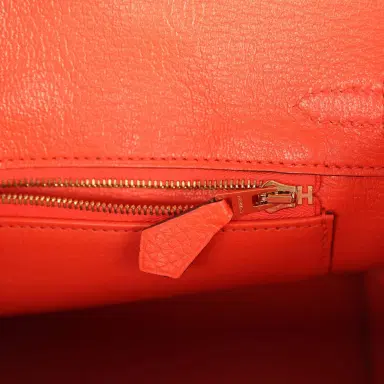 HERMÈS Pre-owned Hermes Birkin 25 Orange Poppy Togo Gold Hardware | Thumbnail 9 HERMÈS Pre-owned Hermes Birkin 25 Orange Poppy Togo Gold Hardware | Thumbnail 9