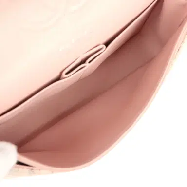Chanel Vintage Chanel Medium Classic Double Flap Bag Light Pink and White Tweed Silver Hardware | Thumbnail 9 Chanel Vintage Chanel Medium Classic Double Flap Bag Light Pink and White Tweed Silver Hardware | Thumbnail 9
