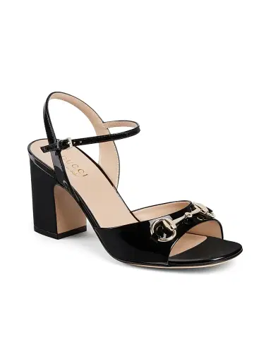 Gucci Women's Lady 7MM Patent Leather Horsebit Sandals - Nero | Thumbnail 2 Gucci Women's Lady 7MM Patent Leather Horsebit Sandals - Nero | Thumbnail 2