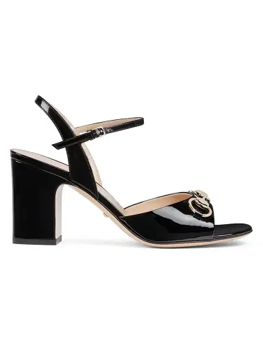 Gucci Women's Lady 7MM Patent Leather Horsebit Sandals - Nero | Thumbnail 1 Gucci Women's Lady 7MM Patent Leather Horsebit Sandals - Nero | Thumbnail 1