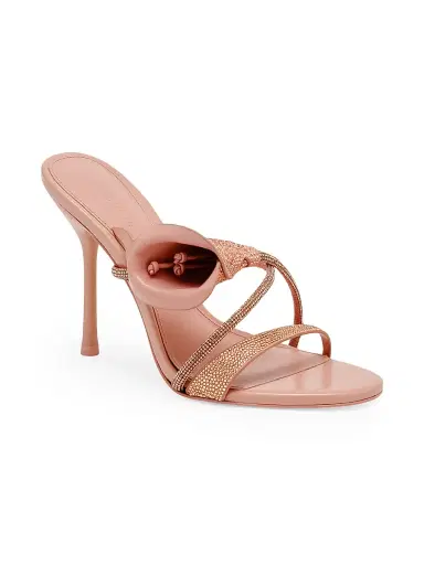 Cult Gaia Women's Camilla Crystal-Embellished Leather Sandals - Petal | Thumbnail 2 Cult Gaia Women's Camilla Crystal-Embellished Leather Sandals - Petal | Thumbnail 2