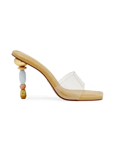 Cult Gaia Women's Mahina 100MM Beaded-Heel Leather Sandals - Clear Bauble Multi - Size 10.5 | Thumbnail 1 Cult Gaia Women's Mahina 100MM Beaded-Heel Leather Sandals - Clear Bauble Multi - Size 10.5 | Thumbnail 1