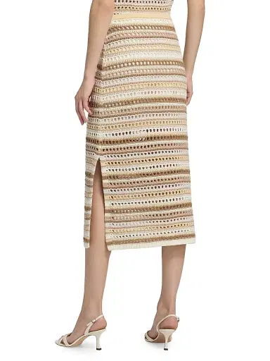 dh New York Women's Sacha Stripe Crochet Cotton Midi-Skirt - Sunbleach Combo | Thumbnail 5 dh New York Women's Sacha Stripe Crochet Cotton Midi-Skirt - Sunbleach Combo | Thumbnail 5