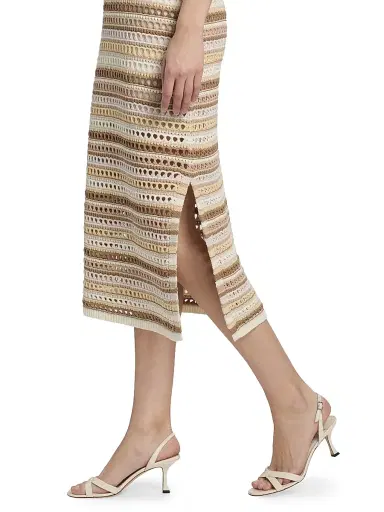 dh New York Women's Sacha Stripe Crochet Cotton Midi-Skirt - Sunbleach Combo | Thumbnail 6 dh New York Women's Sacha Stripe Crochet Cotton Midi-Skirt - Sunbleach Combo | Thumbnail 6
