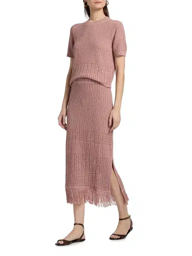 dh New York Women's Justine Knit Fringe Midi-Skirt | Thumbnail 2 dh New York Women's Justine Knit Fringe Midi-Skirt | Thumbnail 2