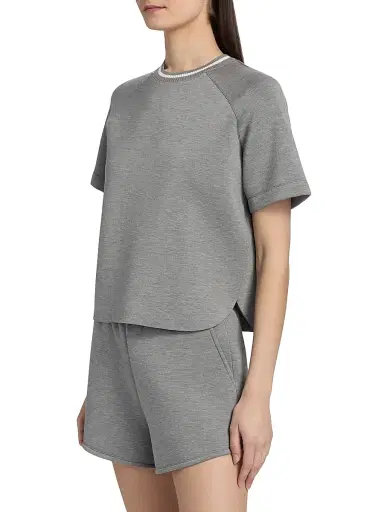 dh New York Women's Tammy Crewneck Top - Hather Grey Combo | Thumbnail 4 dh New York Women's Tammy Crewneck Top - Hather Grey Combo | Thumbnail 4