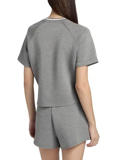 dh New York Women's Tammy Crewneck Top - Hather Grey Combo | Thumbnail 5 dh New York Women's Tammy Crewneck Top - Hather Grey Combo | Thumbnail 5