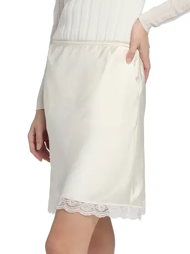 dh New York Women's Candice Satin Lace-Hem Miniskirt | Thumbnail 4 dh New York Women's Candice Satin Lace-Hem Miniskirt | Thumbnail 4