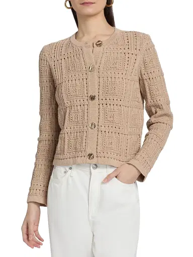 dh New York Women's Helena Granny Square Cardigan | Thumbnail 3 dh New York Women's Helena Granny Square Cardigan | Thumbnail 3