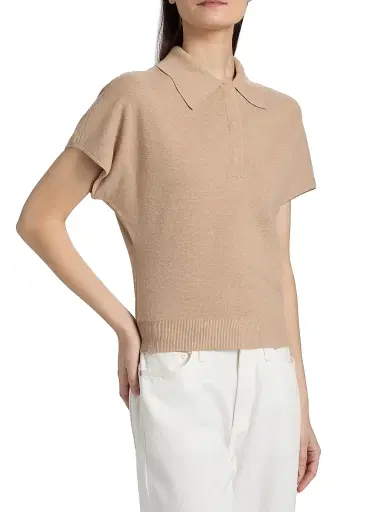 dh New York Women's Dasha Cotton-Cashmere Polo Top | Thumbnail 4 dh New York Women's Dasha Cotton-Cashmere Polo Top | Thumbnail 4