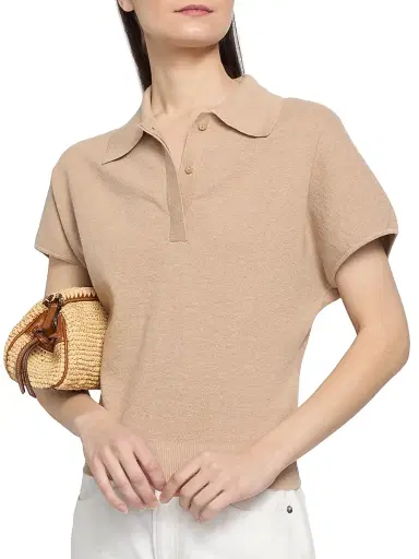 dh New York Women's Dasha Cotton-Cashmere Polo Top | Thumbnail 6 dh New York Women's Dasha Cotton-Cashmere Polo Top | Thumbnail 6