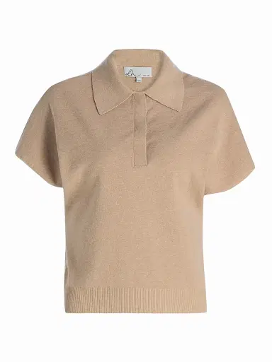 dh New York Women's Dasha Cotton-Cashmere Polo Top | Thumbnail 1 dh New York Women's Dasha Cotton-Cashmere Polo Top | Thumbnail 1