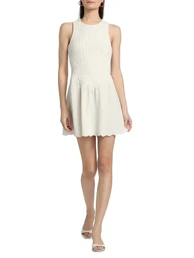 dh New York Women's Kylie Cable-Knit Minidress - White - Size Large | Thumbnail 2 dh New York Women's Kylie Cable-Knit Minidress - White - Size Large | Thumbnail 2