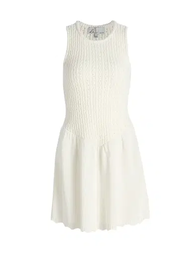 dh New York Women's Kylie Cable-Knit Minidress - White - Size Large | Thumbnail 1 dh New York Women's Kylie Cable-Knit Minidress - White - Size Large | Thumbnail 1