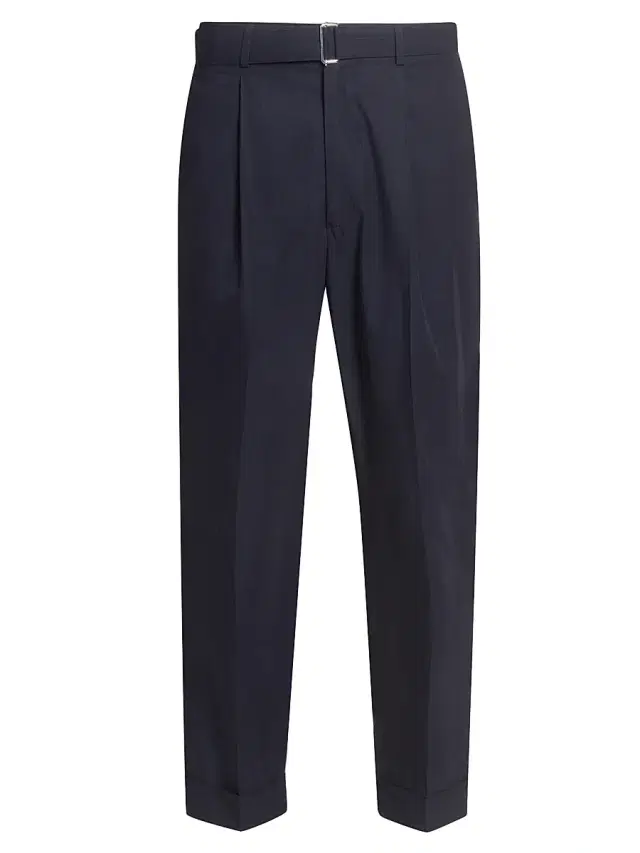Men's Hugo Cotton Poplin Pleated Trousers - Dark Navy Men's Hugo Cotton Poplin Pleated Trousers - Dark Navy