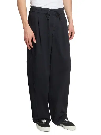OFFICINE GÉNÉRALE Men's Peterson Twill Drawstring Trousers - Faded Black - Size 38 | Thumbnail 4 OFFICINE GÉNÉRALE Men's Peterson Twill Drawstring Trousers - Faded Black - Size 38 | Thumbnail 4