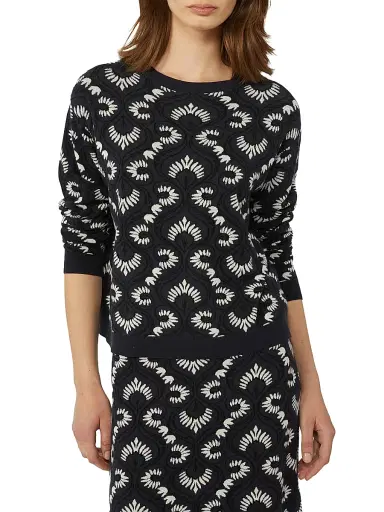 Weekend Max Mara Women's Jacquard Viscose Sweater - Black | Thumbnail 4 Weekend Max Mara Women's Jacquard Viscose Sweater - Black | Thumbnail 4
