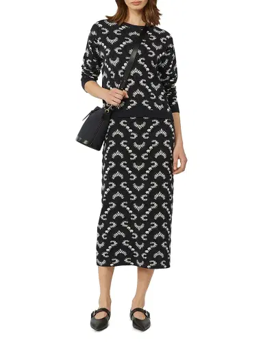 Weekend Max Mara Women's Jacquard Viscose Sweater - Black | Thumbnail 5 Weekend Max Mara Women's Jacquard Viscose Sweater - Black | Thumbnail 5