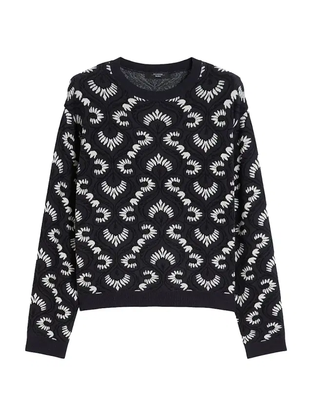 Women's Jacquard Viscose Sweater - Black Women's Jacquard Viscose Sweater - Black