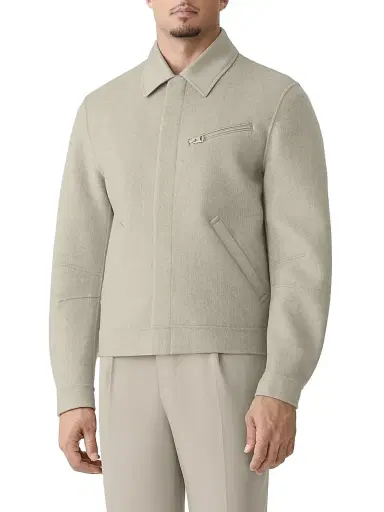 Mackage Men's Hayes Double-Face Wool Workwear Jacket - Taupe Mix Taupe | Thumbnail 2 Mackage Men's Hayes Double-Face Wool Workwear Jacket - Taupe Mix Taupe | Thumbnail 2