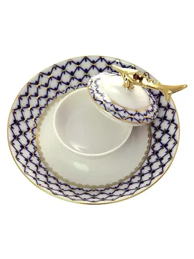 Imperial Porcelain Cobalt Net Caviar Dish | Thumbnail 2 Imperial Porcelain Cobalt Net Caviar Dish | Thumbnail 2