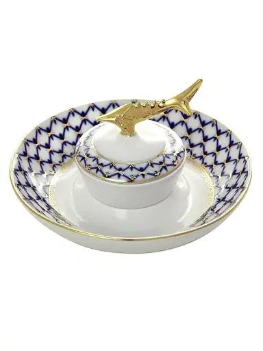 Imperial Porcelain Cobalt Net Caviar Dish | Thumbnail 3 Imperial Porcelain Cobalt Net Caviar Dish | Thumbnail 3