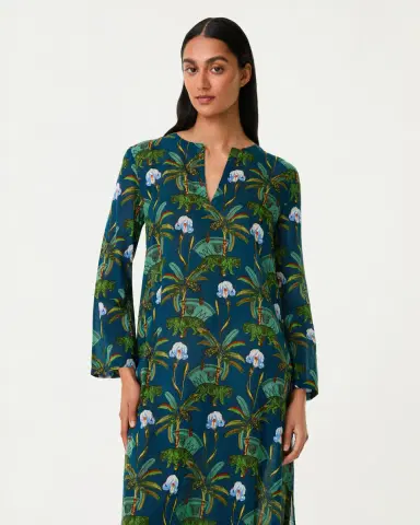Emporio Sirenuse Giada Caftan in Palm Tiger Print | Thumbnail 3 Emporio Sirenuse Giada Caftan in Palm Tiger Print | Thumbnail 3